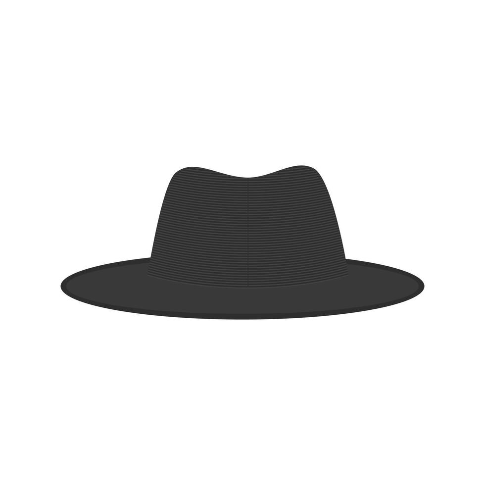 sombrero i icono plano en escala de grises vector