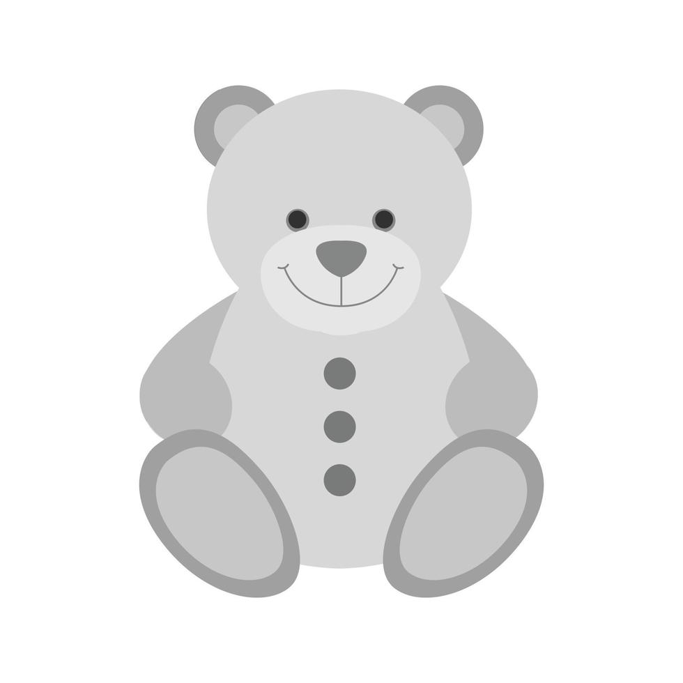 icono de oso plano en escala de grises vector