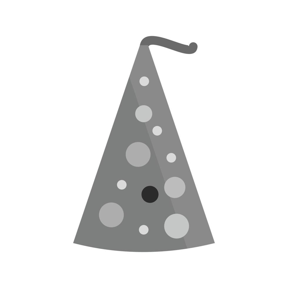 sombrero de cumpleaños icono plano en escala de grises vector