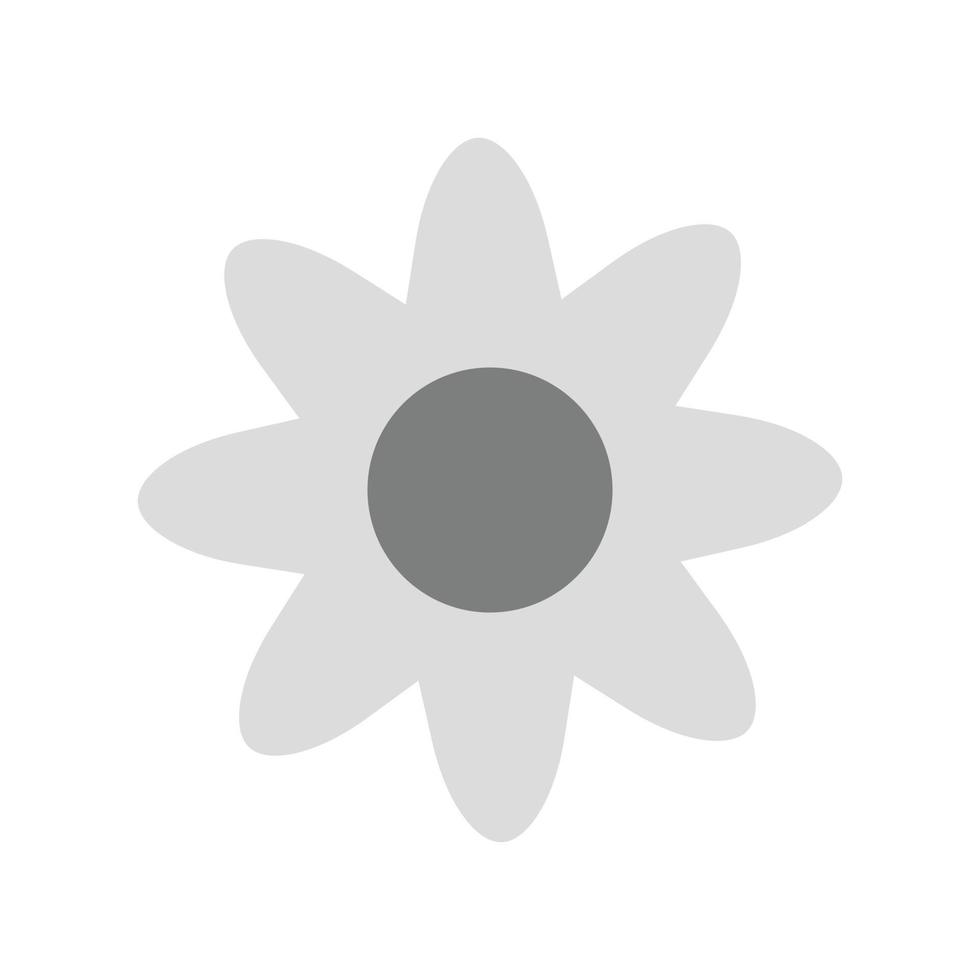 icono de flor plana en escala de grises vector