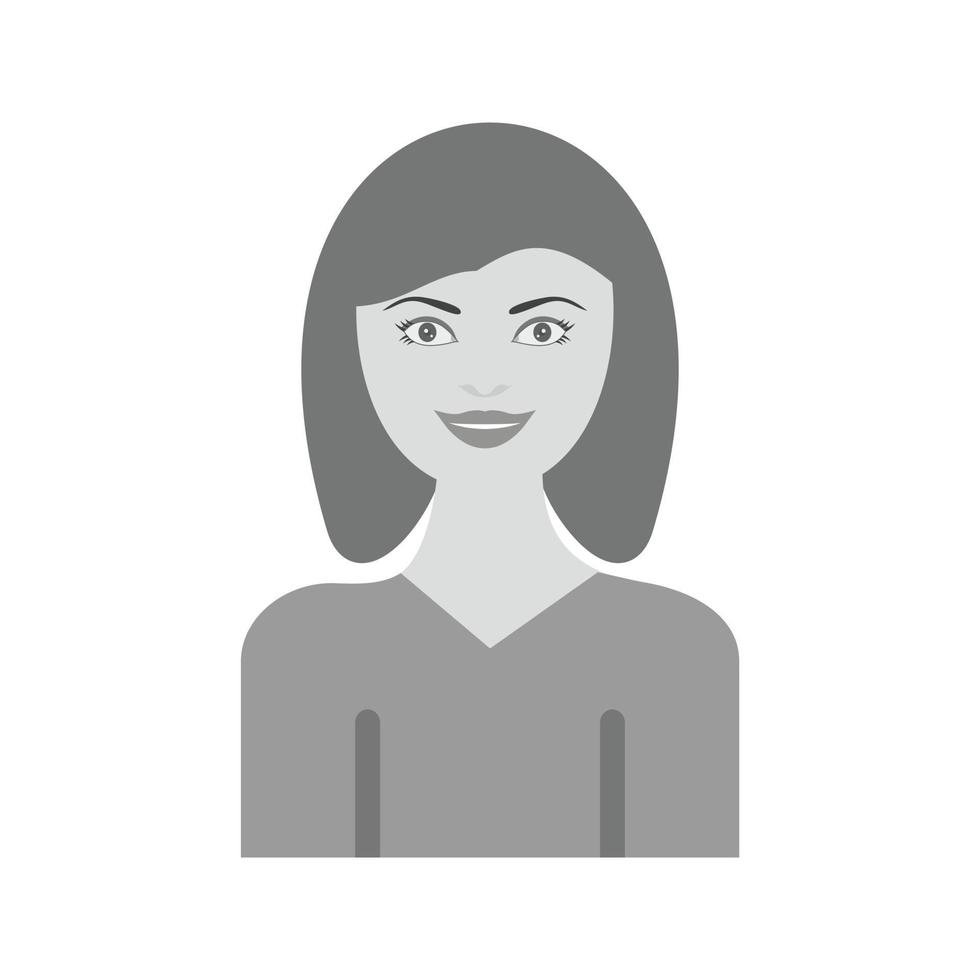 Woman Flat Greyscale Icon vector