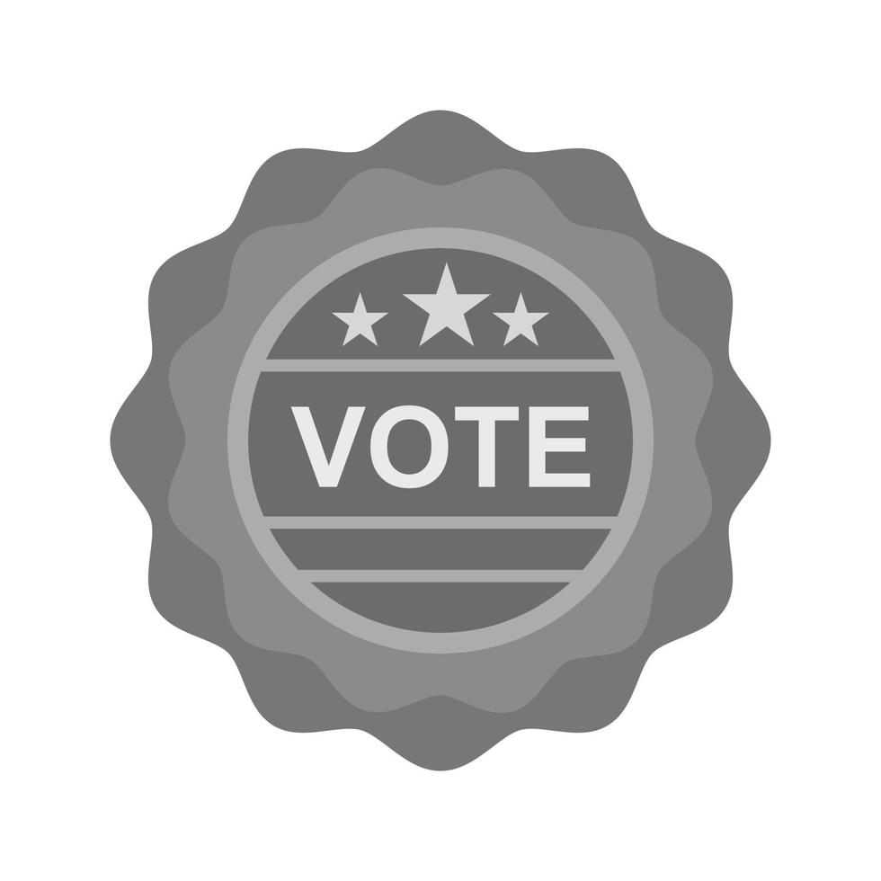 Vote Sticker Flat Greyscale Icon vector