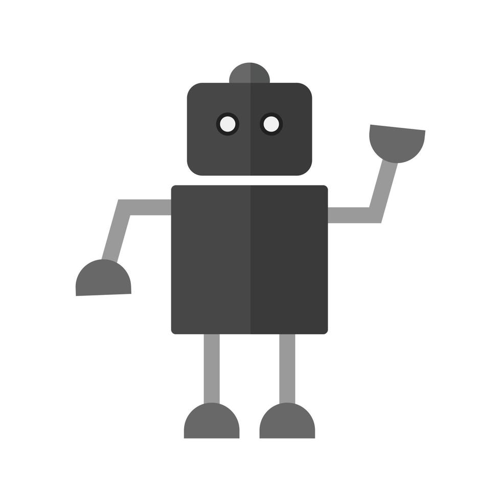 Robot II Flat Greyscale Icon vector