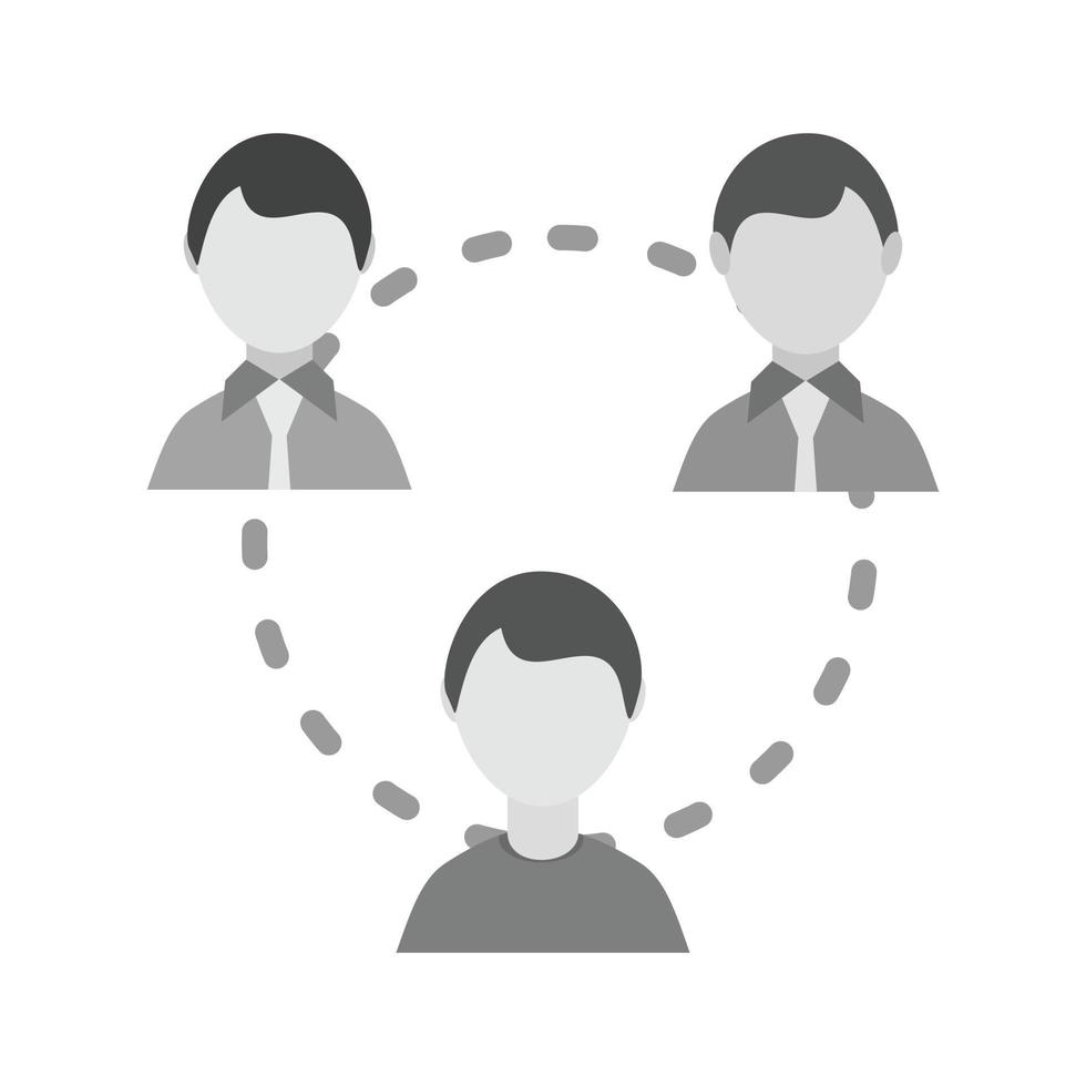 Connected Users II Flat Greyscale Icon vector