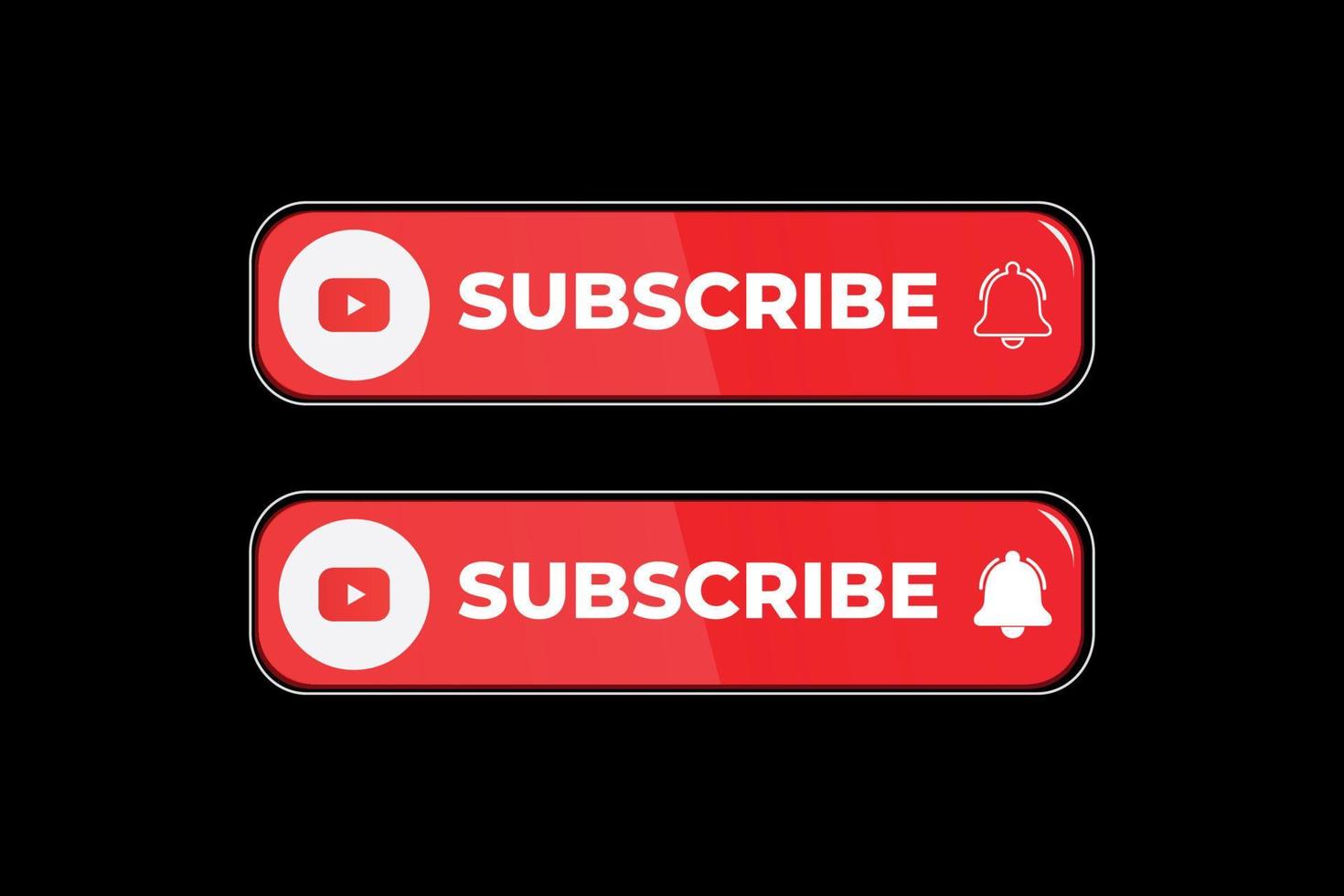 YouTube subscribe button with bell icon. vector