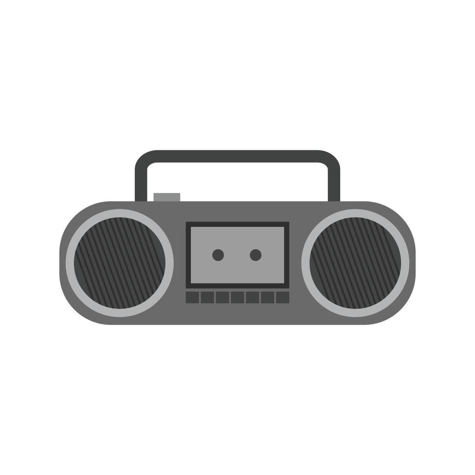 reproductor de casette icono en escala de grises plana vector