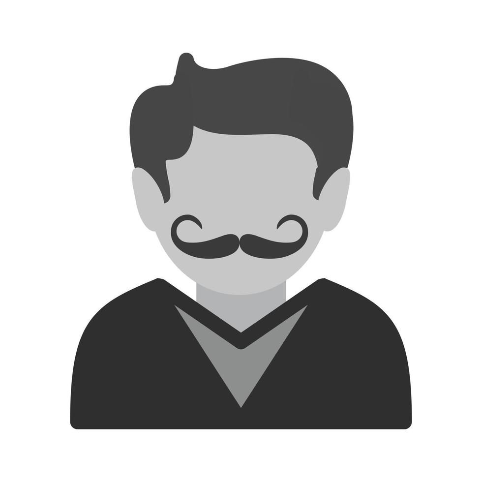 Man Flat Greyscale Icon vector