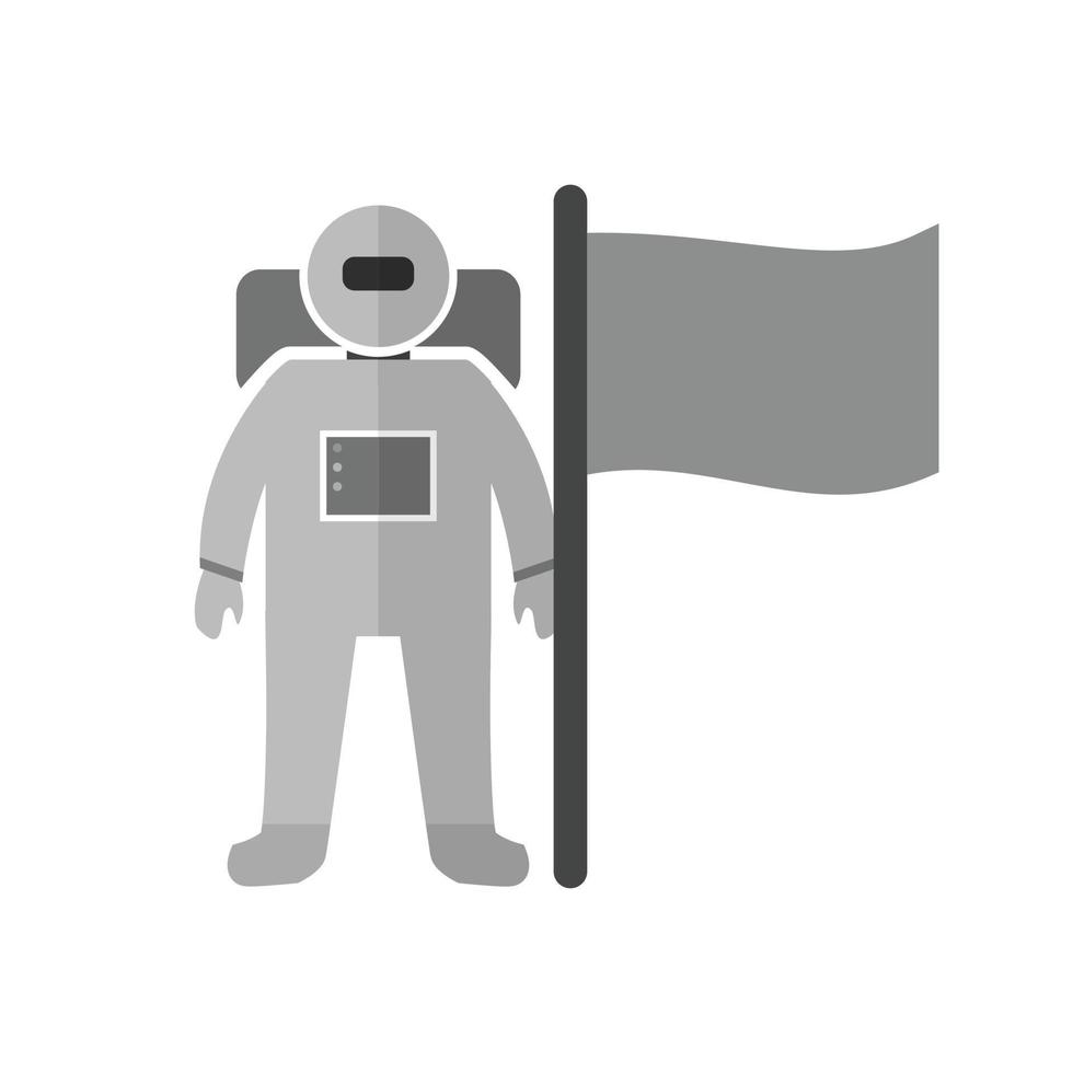 Man with Flag Flat Greyscale Icon vector