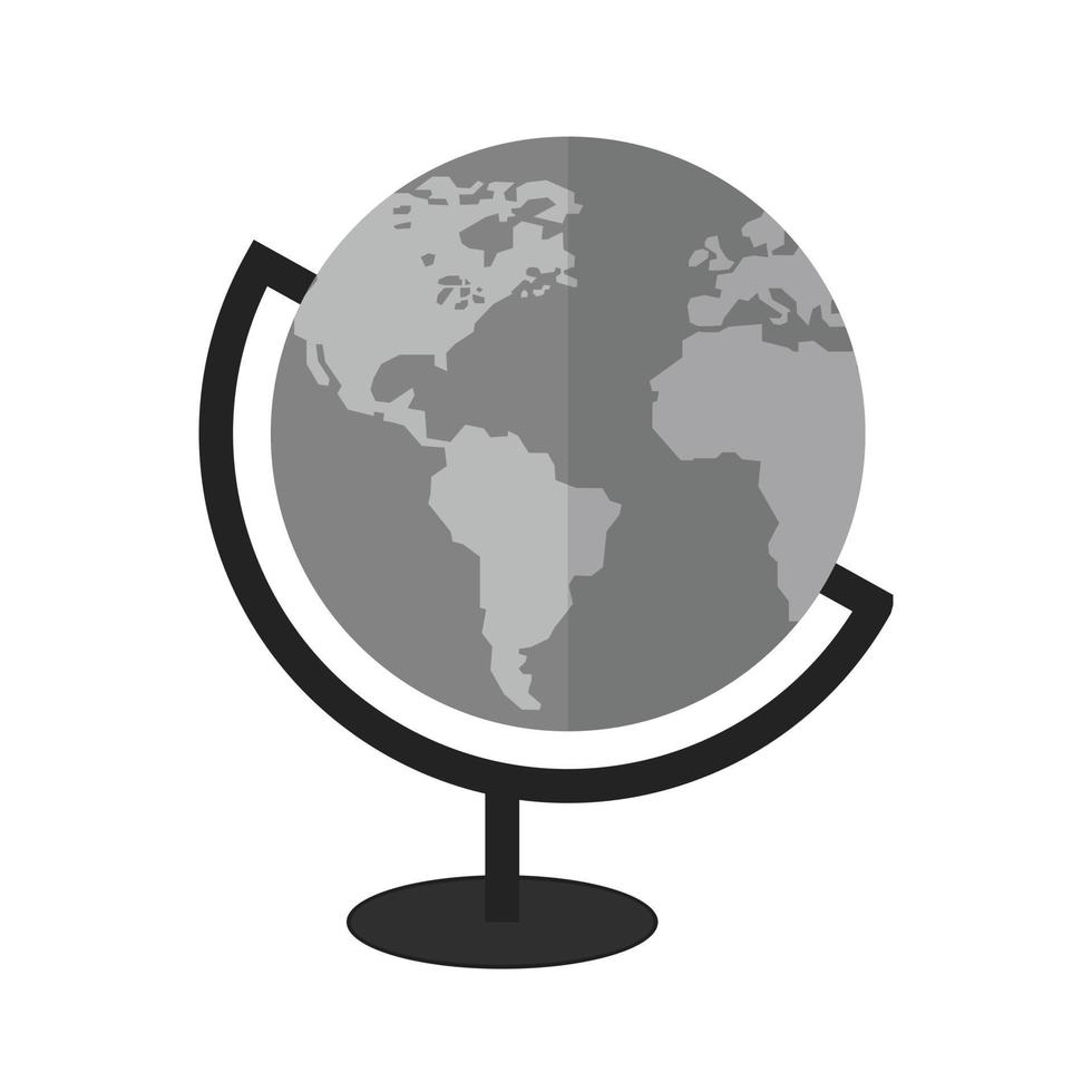 Globe Flat Greyscale Icon vector