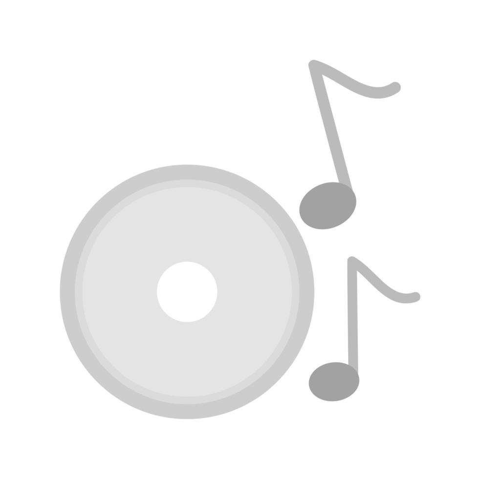 música en cd icono plano en escala de grises vector