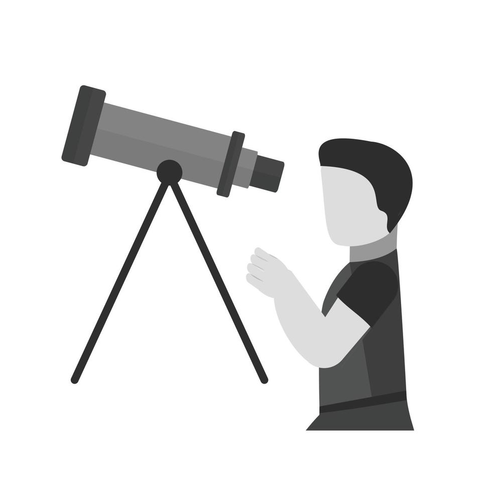 Adjusting Telescope Flat Greyscale Icon vector