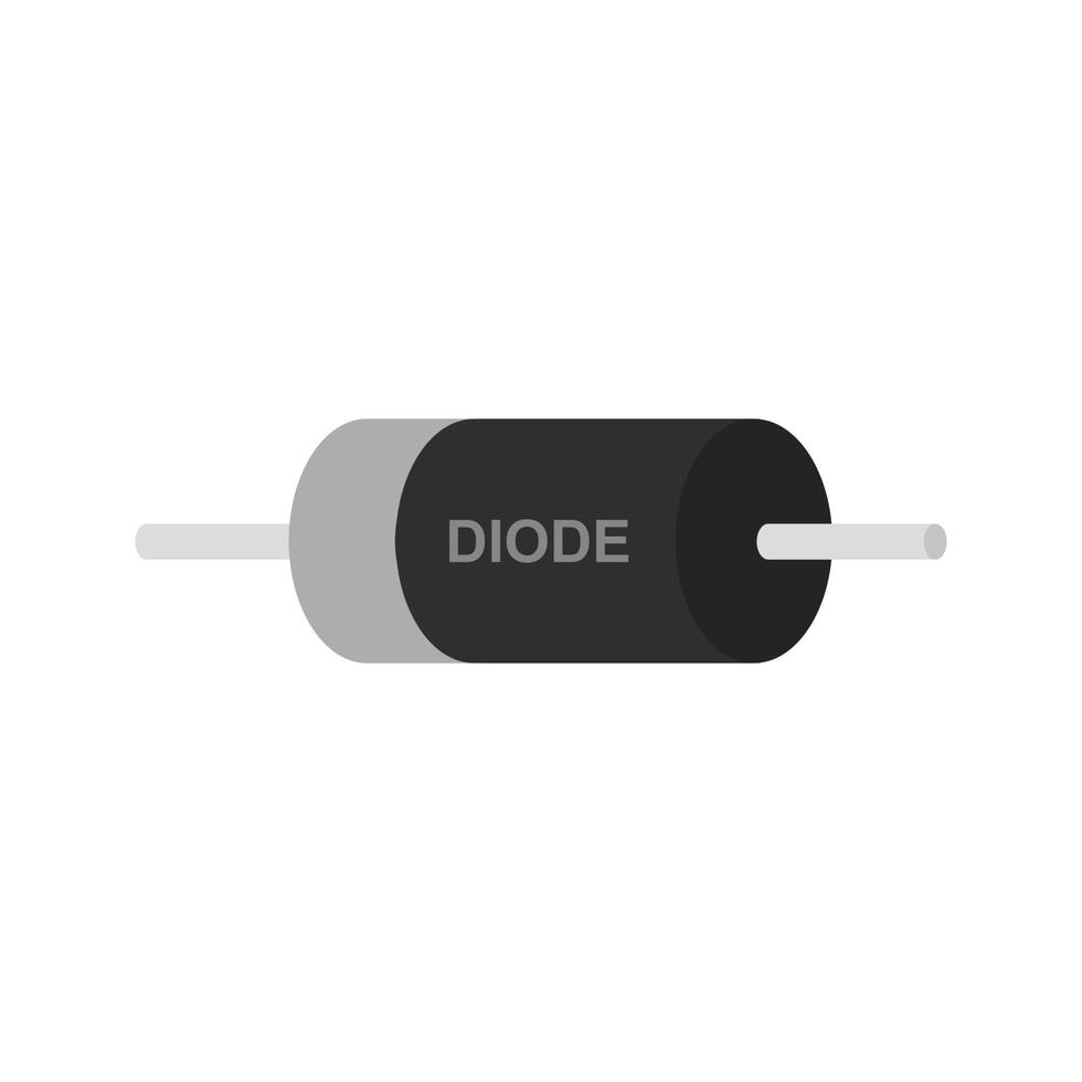 Diode Flat Greyscale Icon vector