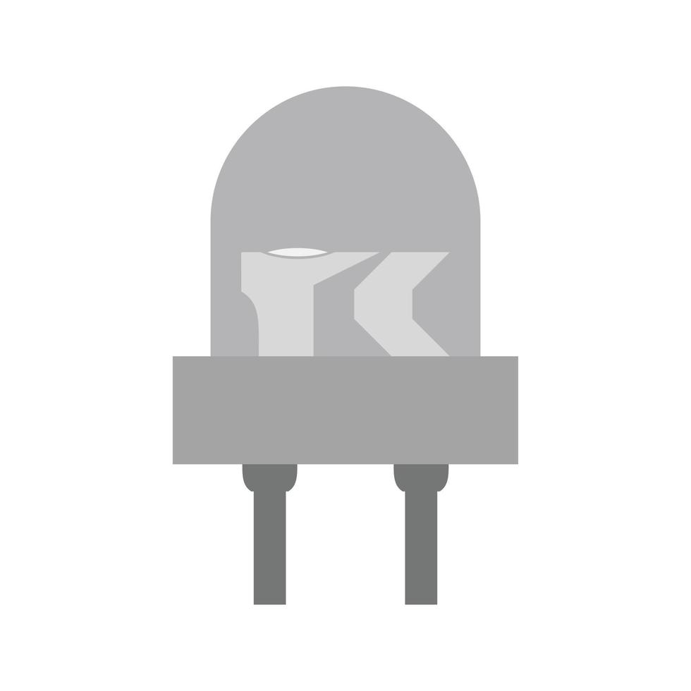 Light Emitting Diode Flat Greyscale Icon vector
