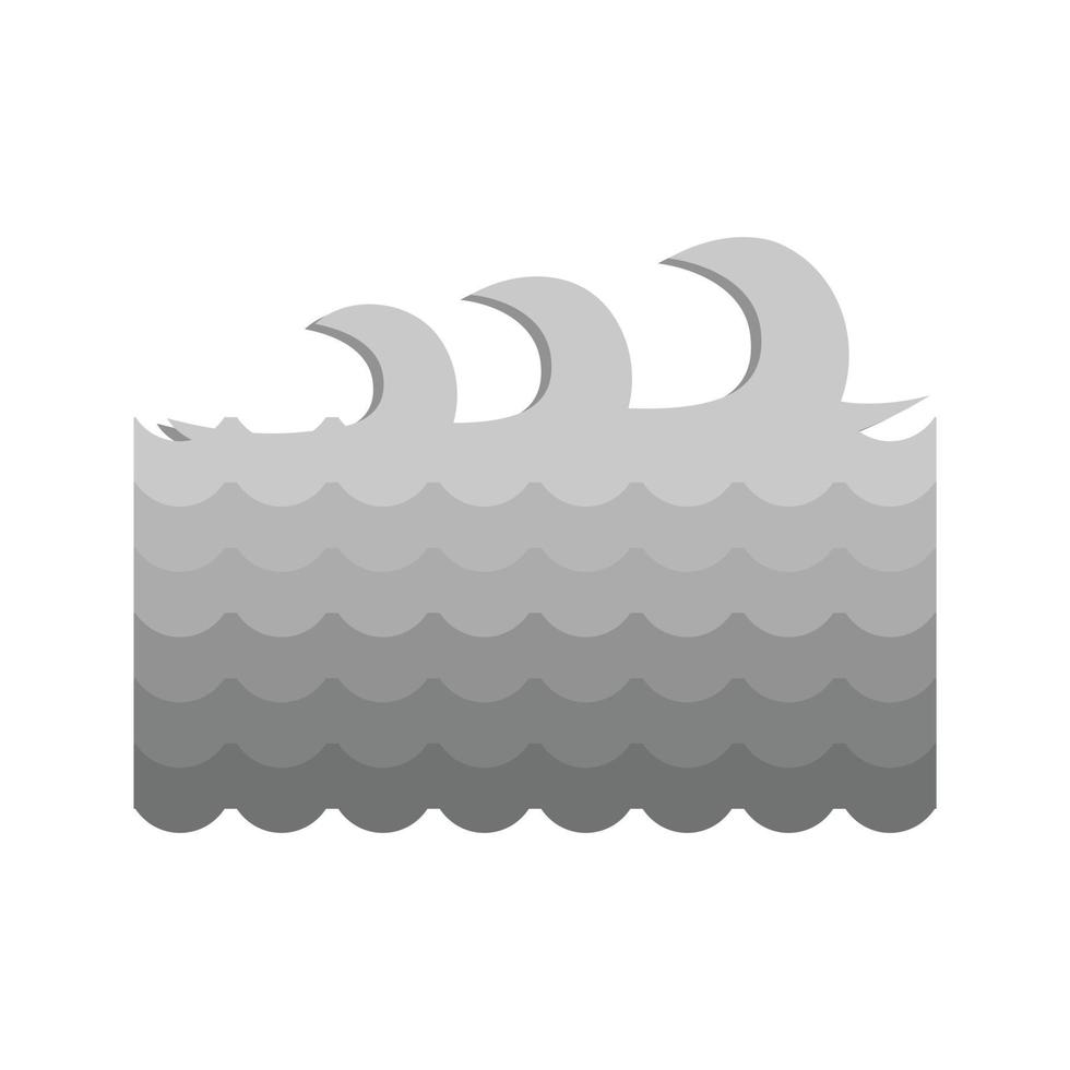 Waves I Flat Greyscale Icon vector