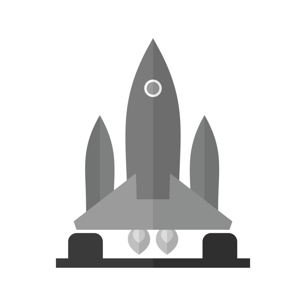 cohete ii icono plano en escala de grises vector