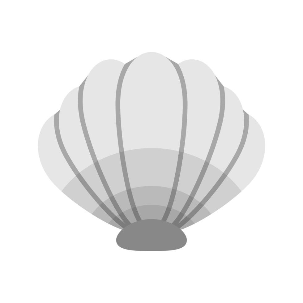 Sea Shell Flat Greyscale Icon vector