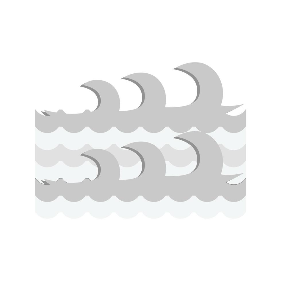 Waves II Flat Greyscale Icon vector