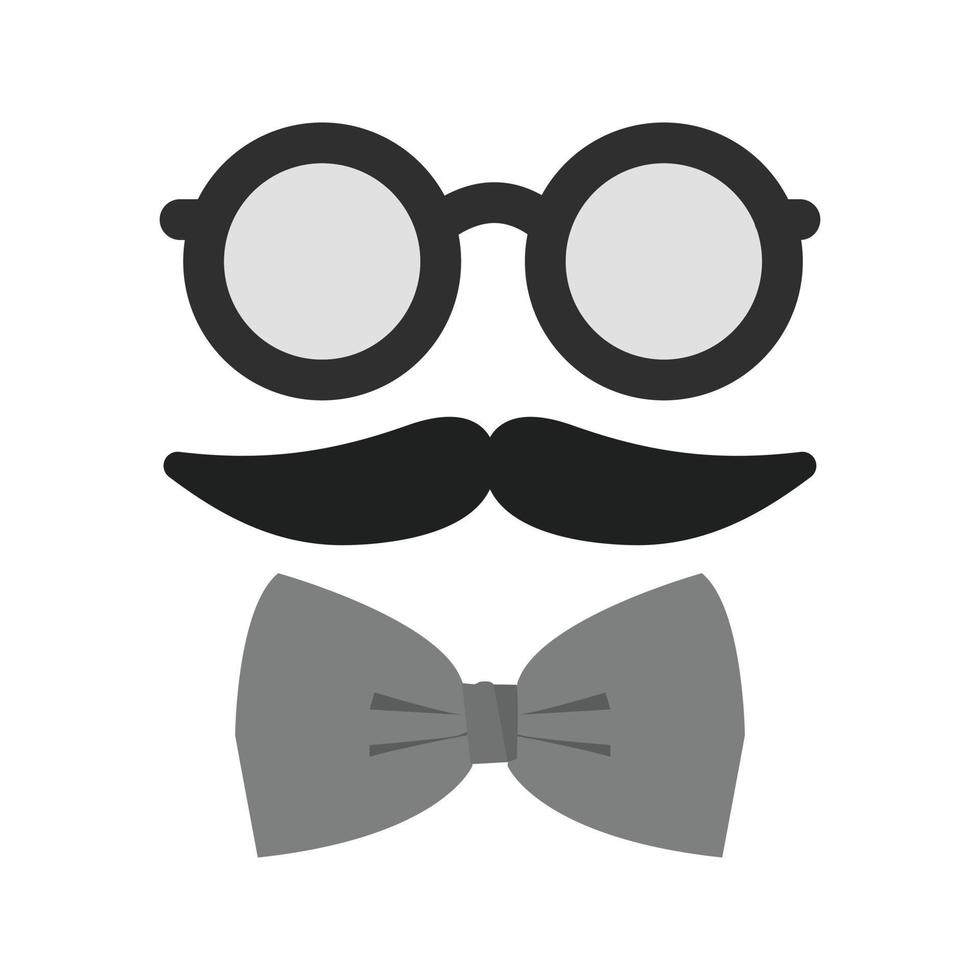 estilo hipster ii icono plano en escala de grises vector