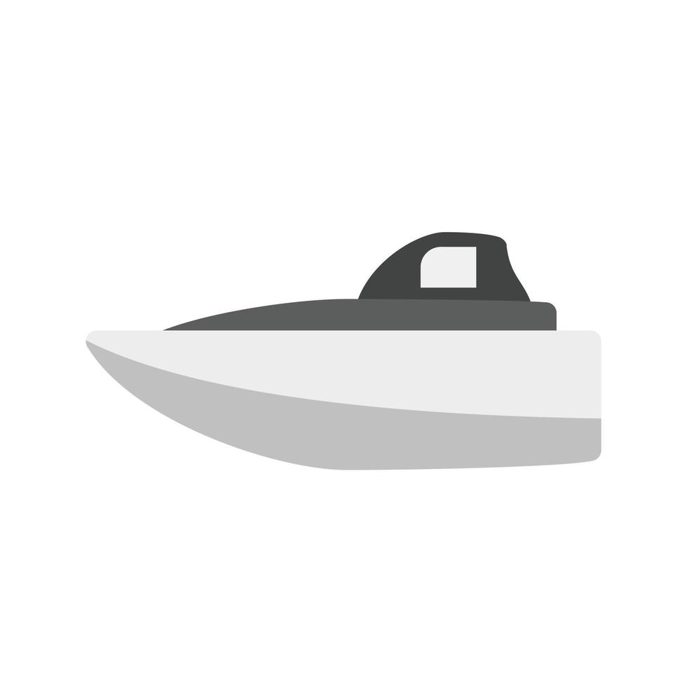 Speed Boat Flat Greyscale Icon vector