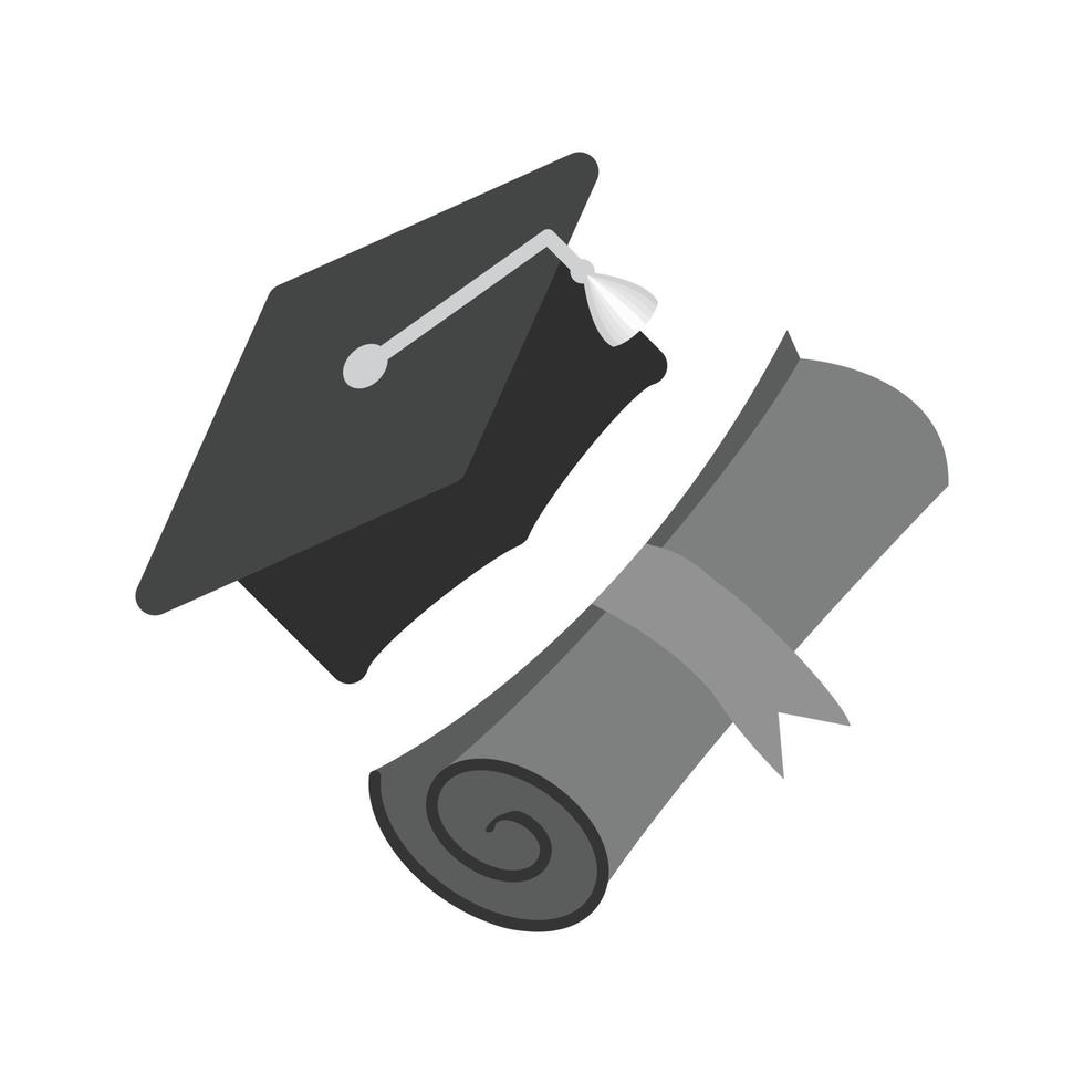 Graduation Flat Greyscale Icon vector