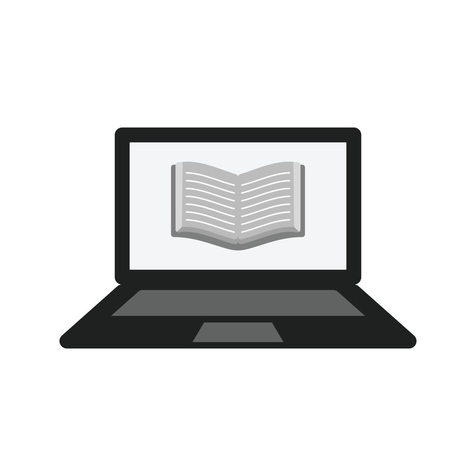 Online Books Flat Greyscale Icon vector