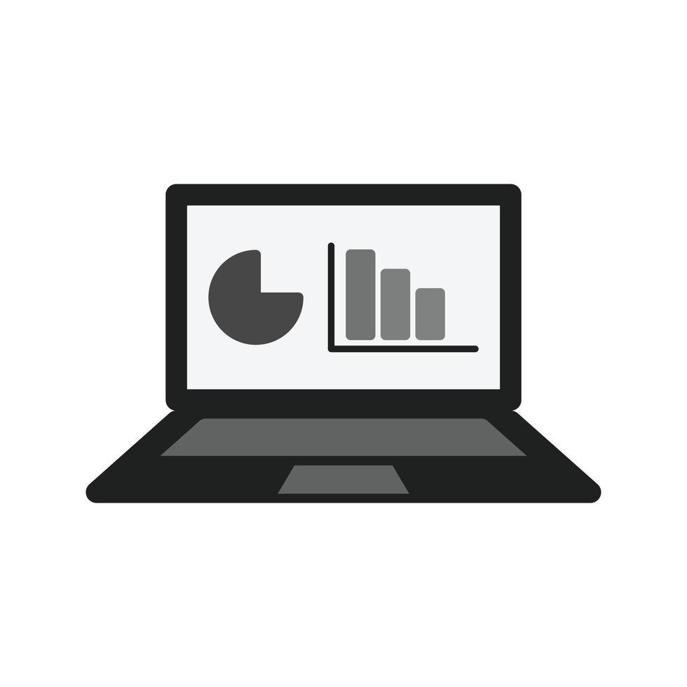 Online Stats Flat Greyscale Icon vector