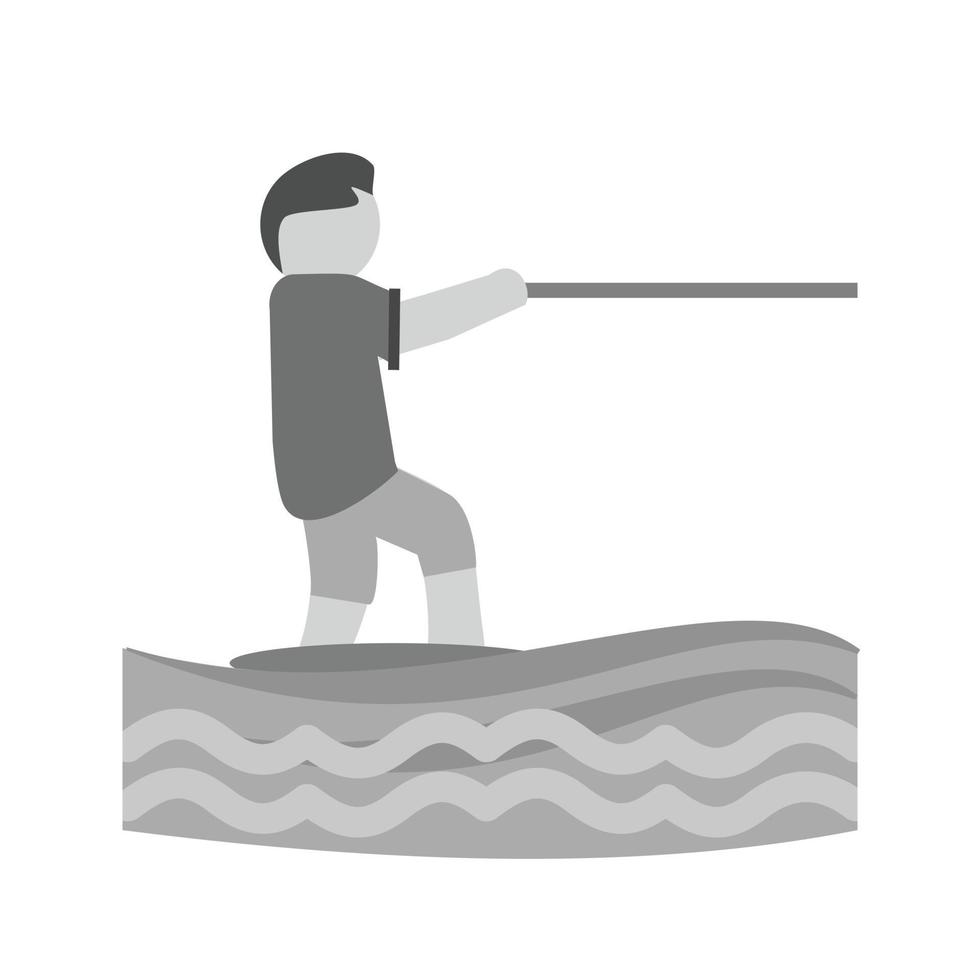 Surfing Flat Greyscale Icon vector