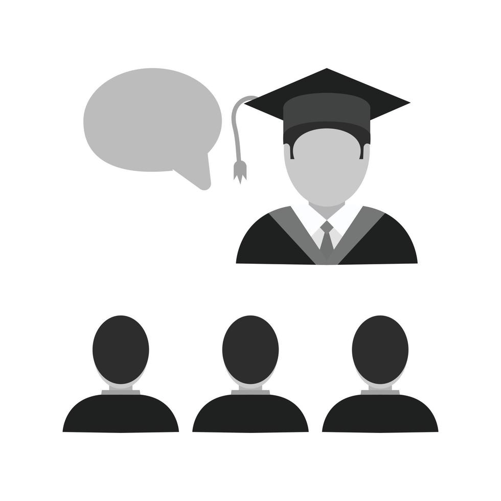 Lecture Flat Greyscale Icon vector