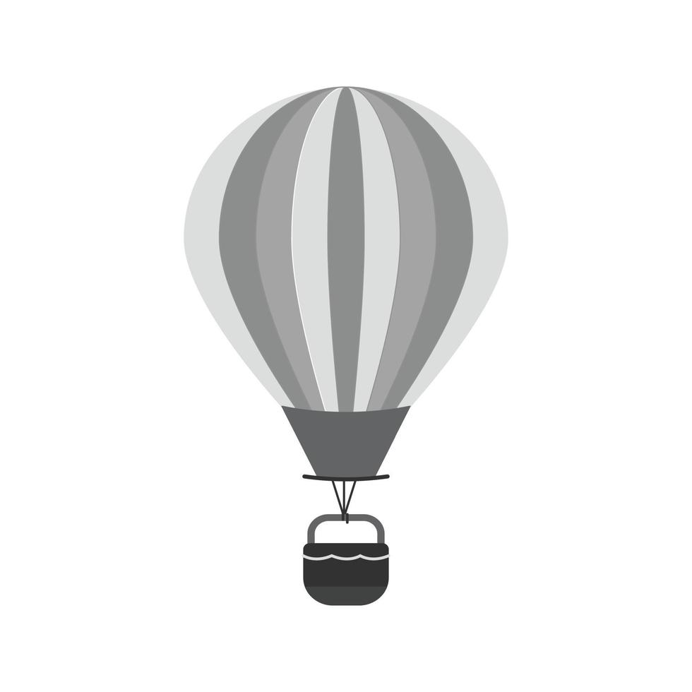 Hot Air Balloon Flat Greyscale Icon vector