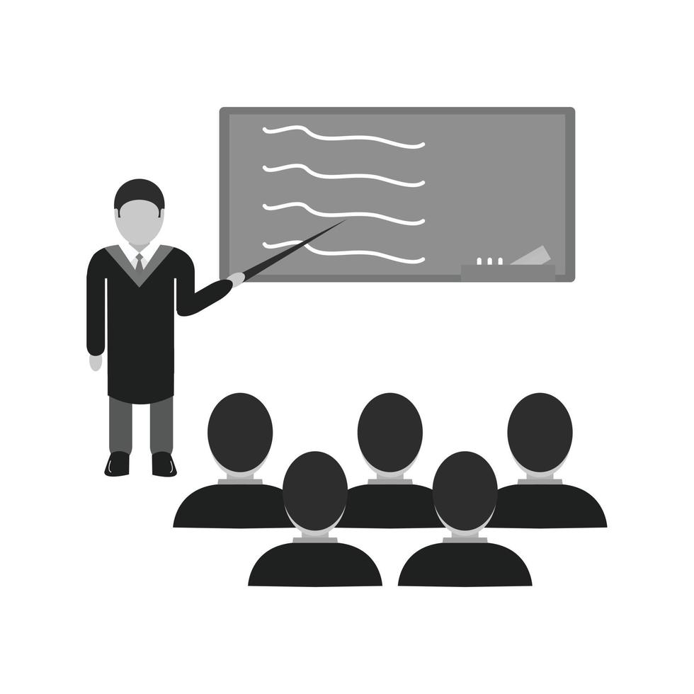 Class Flat Greyscale Icon vector