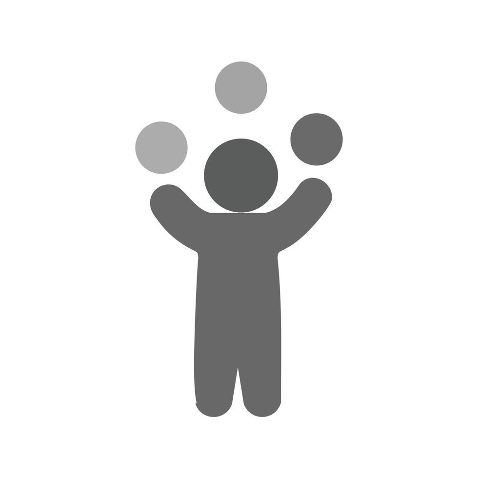 Juggling Balls Flat Greyscale Icon vector