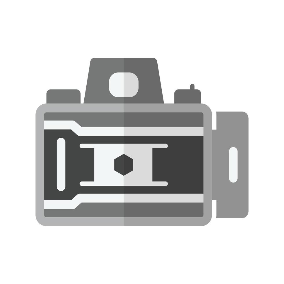 Open Camera Flat Greyscale Icon vector