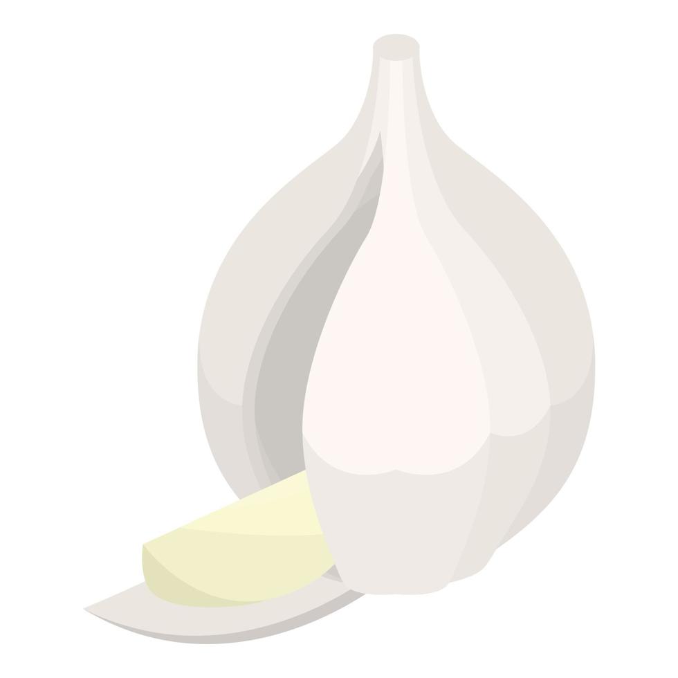 Eco garlic icon, isometric style vector