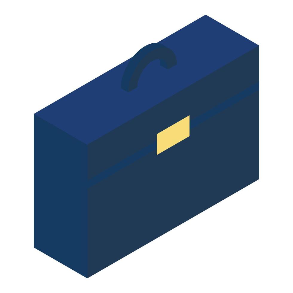 Blue money case icon, isometric style vector