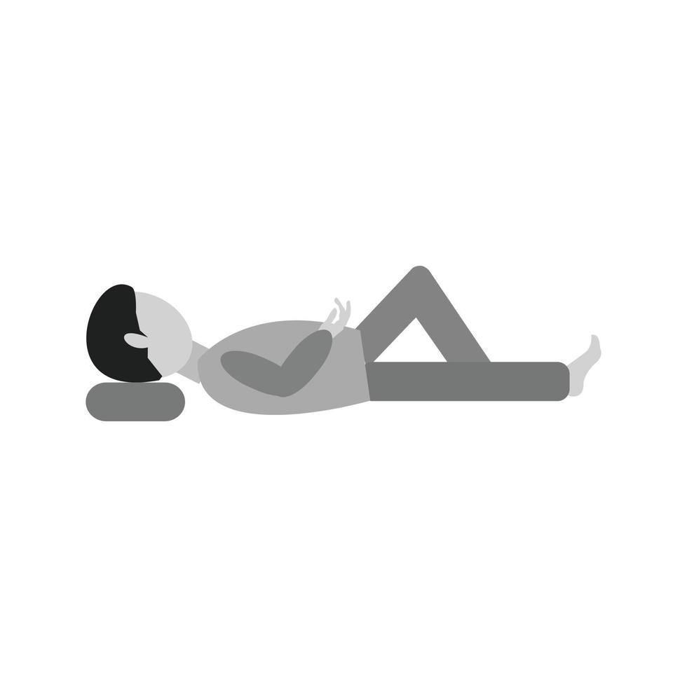 Lying Down Flat Greyscale Icon vector