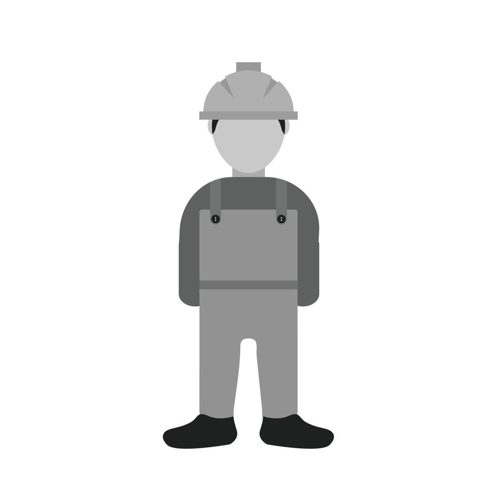 Construction Worker II Flat Greyscale Icon vector