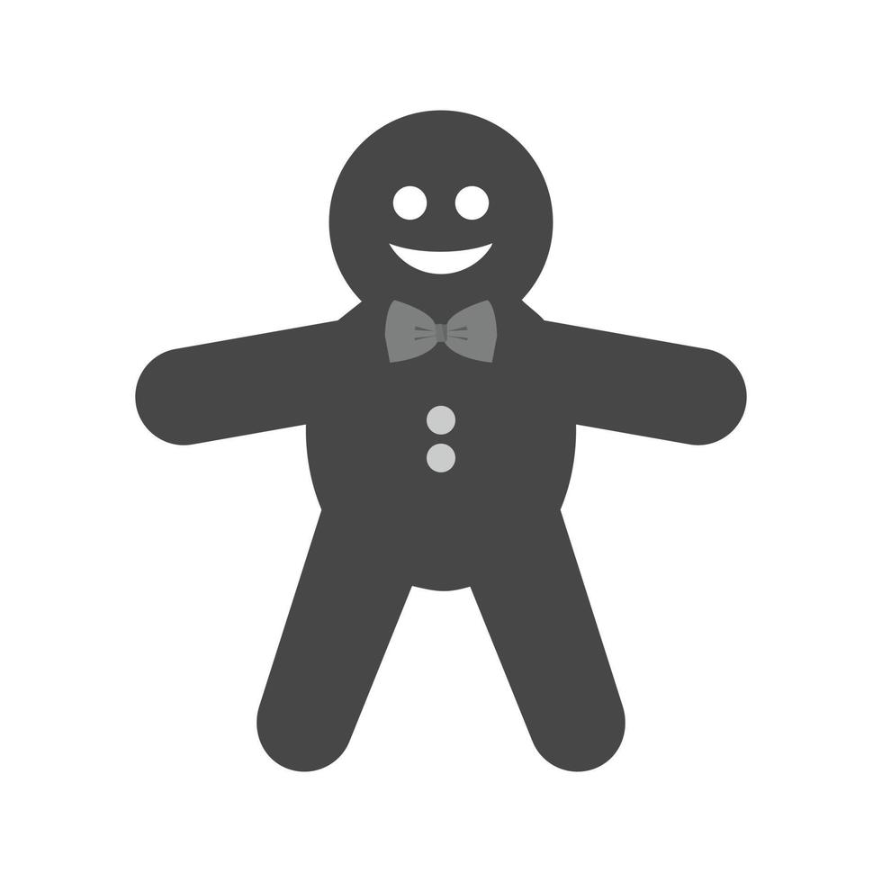 Gingerbread Flat Greyscale Icon vector