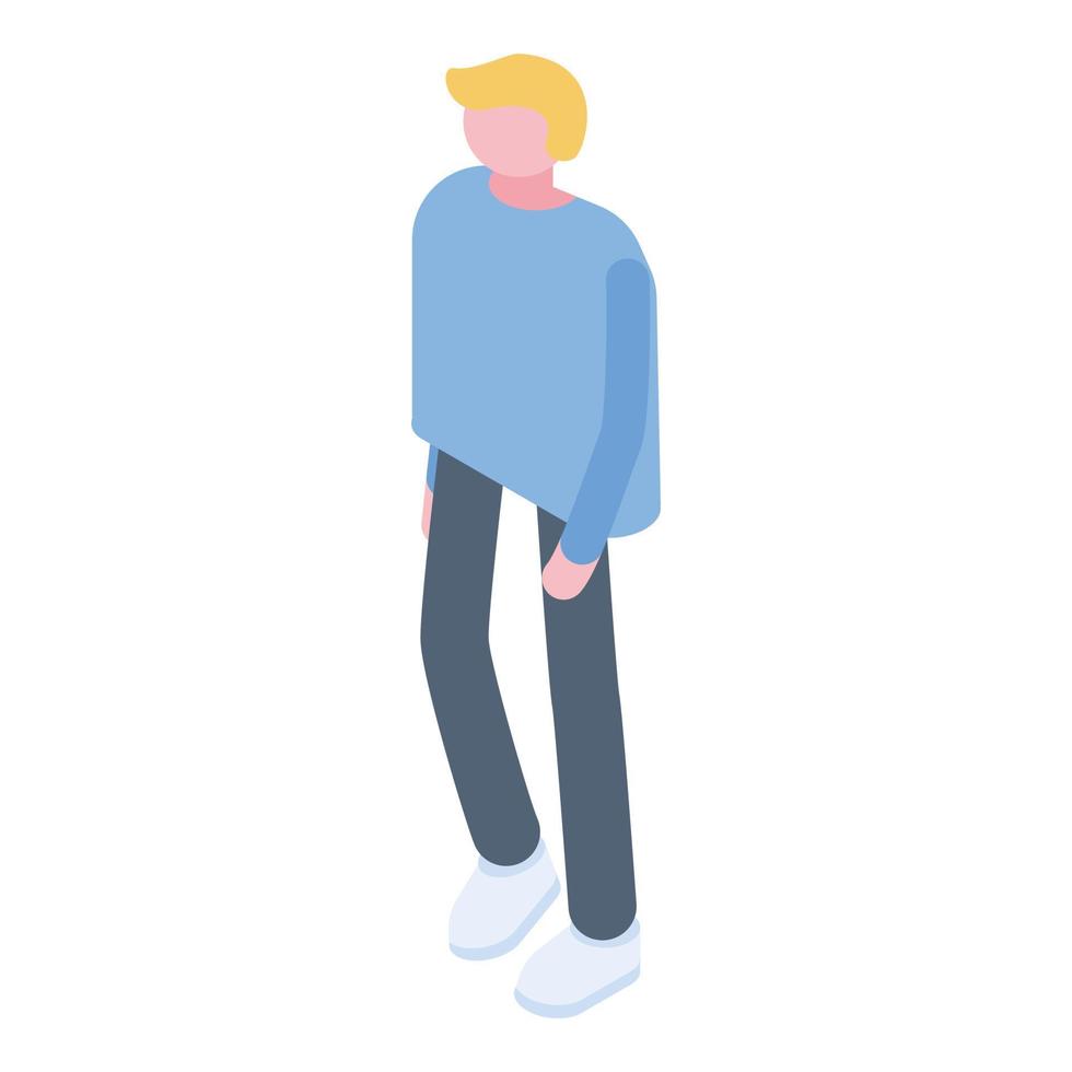 Blonde hair man icon, isometric style vector