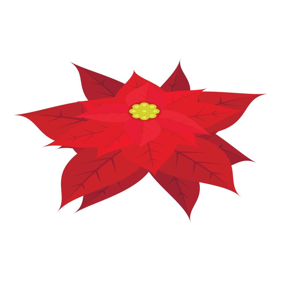 Red poinsettia icon, isometric style vector