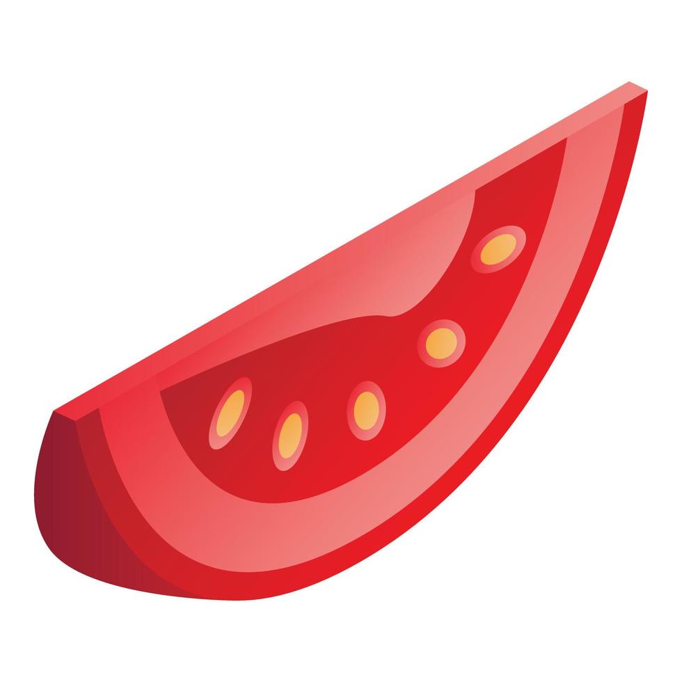 Slice of tomato icon, isometric style vector