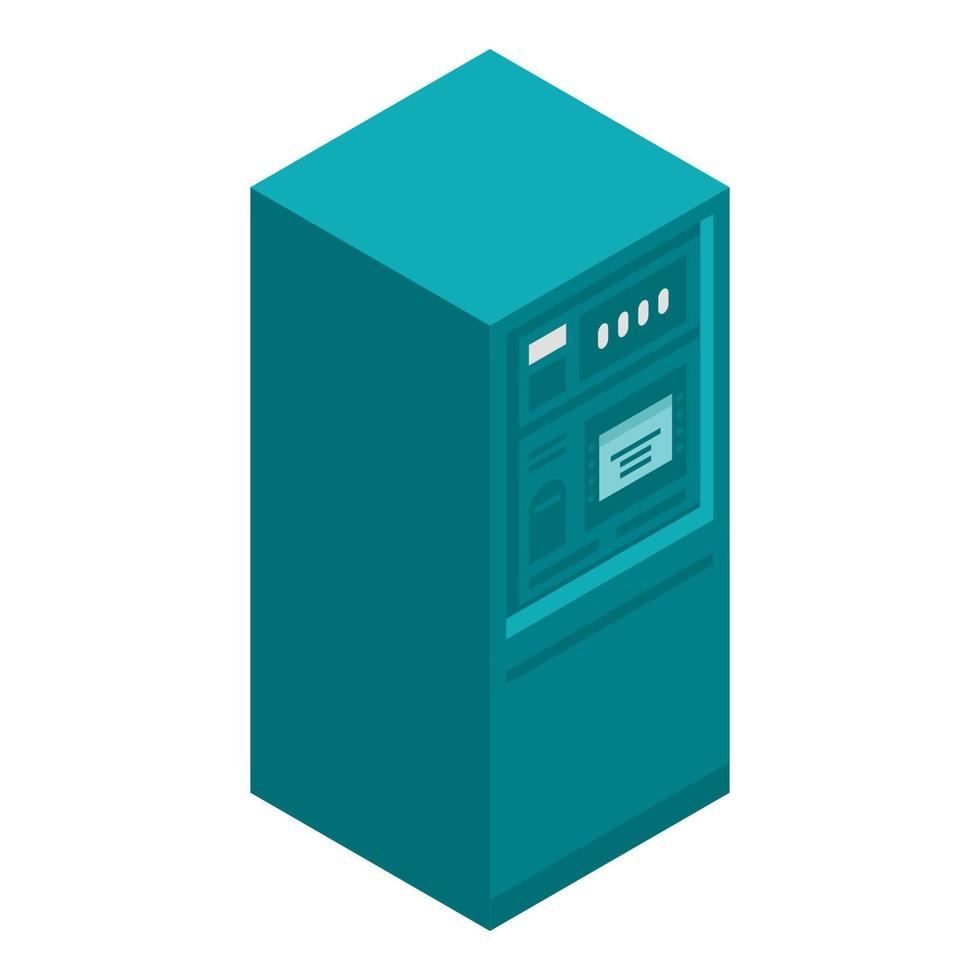 icono de dispositivo atm, estilo isométrico vector