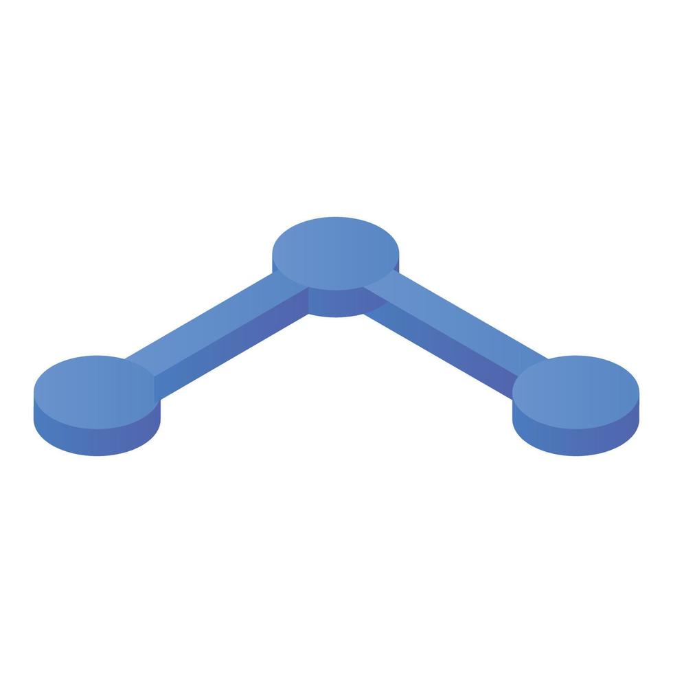 Line connected by dots icon, isometric style vector