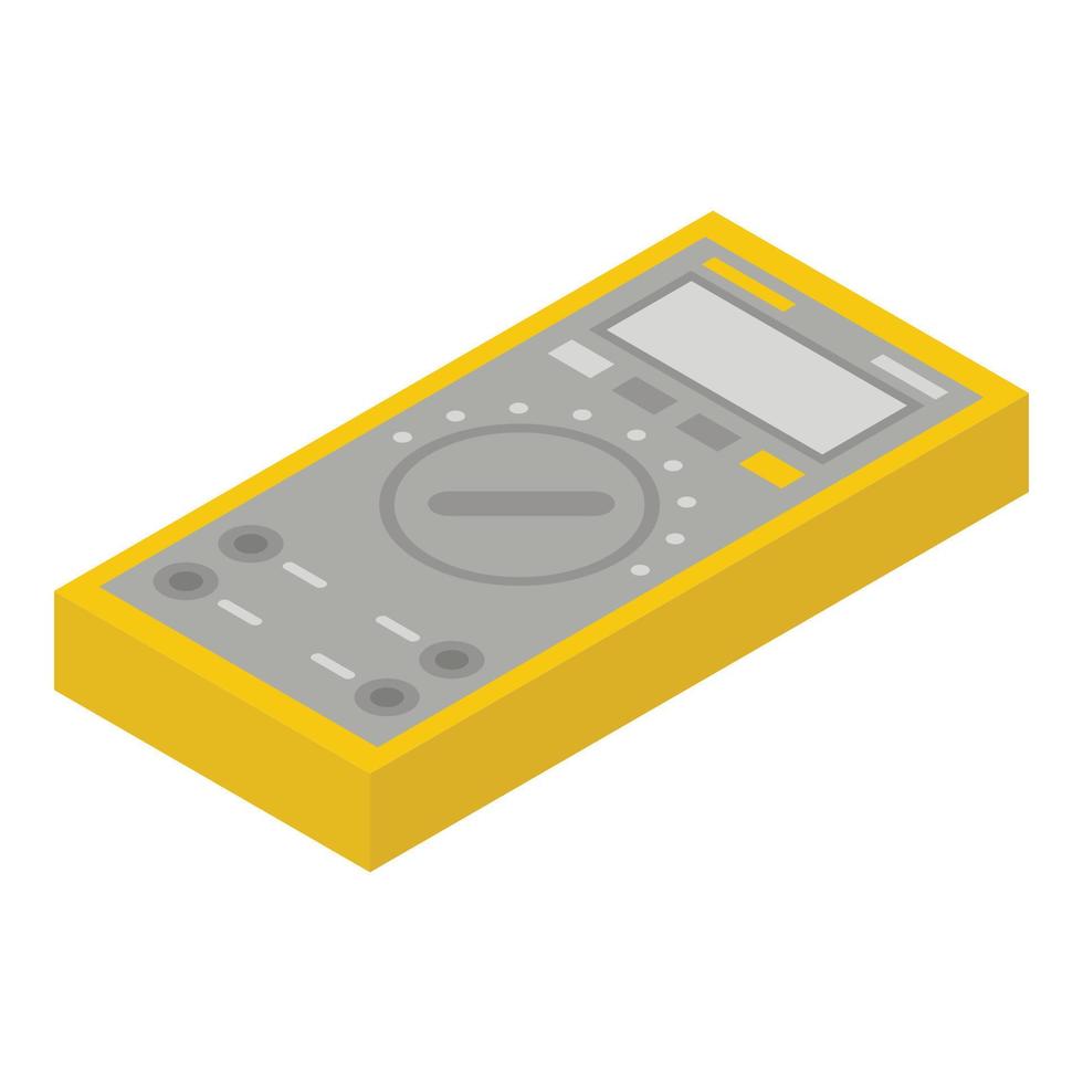 Yellow multimeter icon, isometric style vector