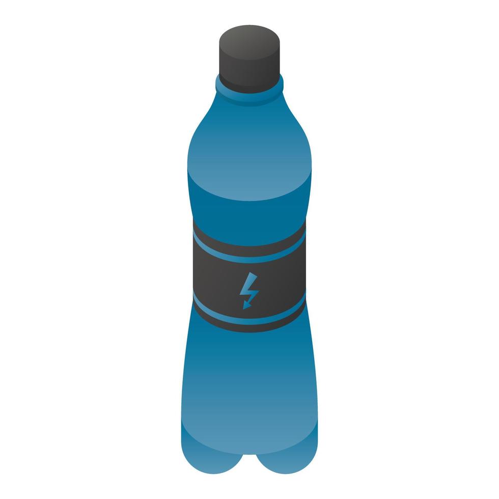 icono de botella de bebida energética azul, estilo isométrico vector
