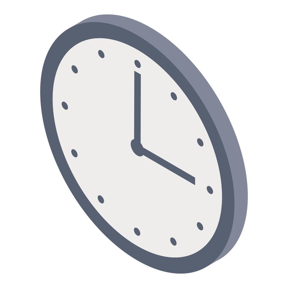 Wall clock icon, isometric style vector