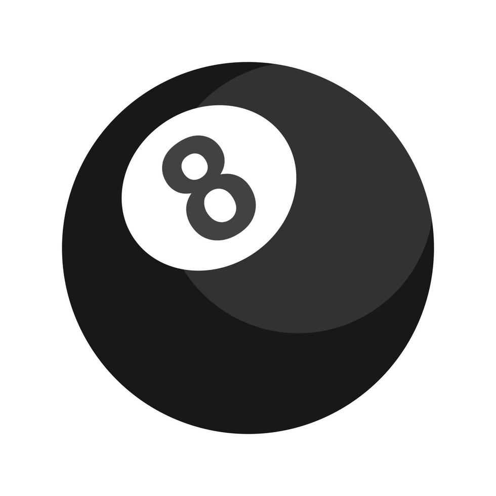 Eight Ball Flat Greyscale Icon vector