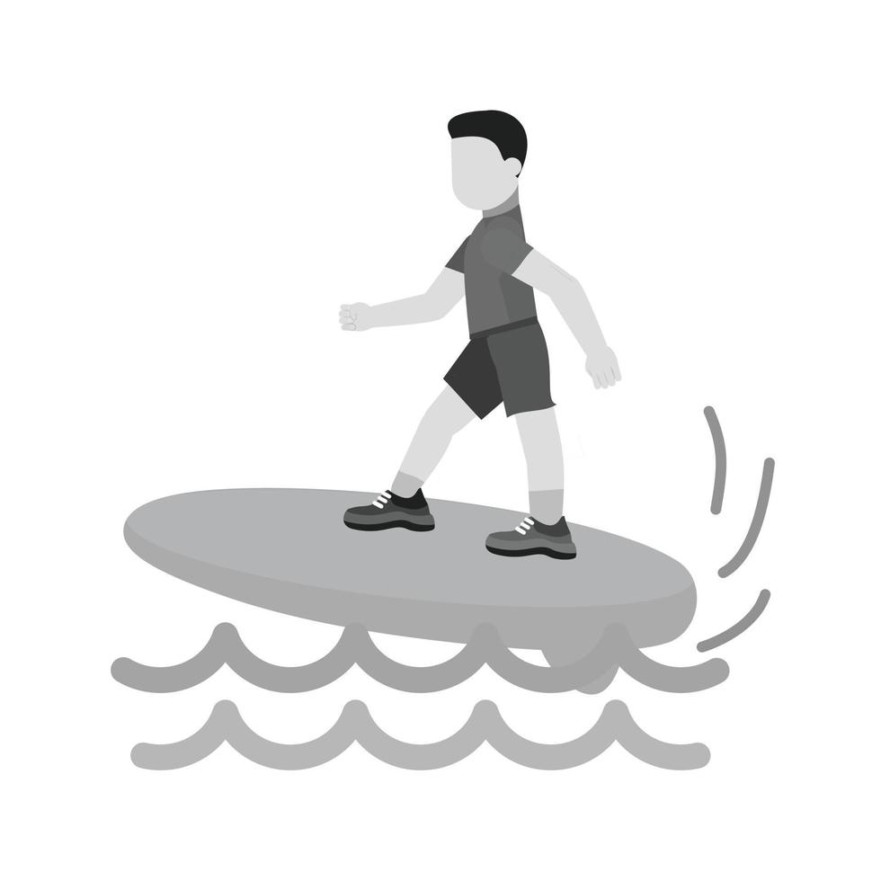 Surfing Flat Greyscale Icon vector