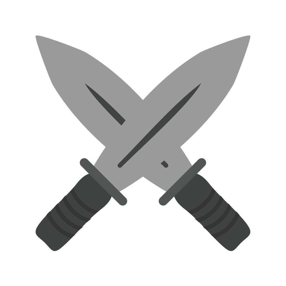 Two Swords Flat Greyscale Icon vector
