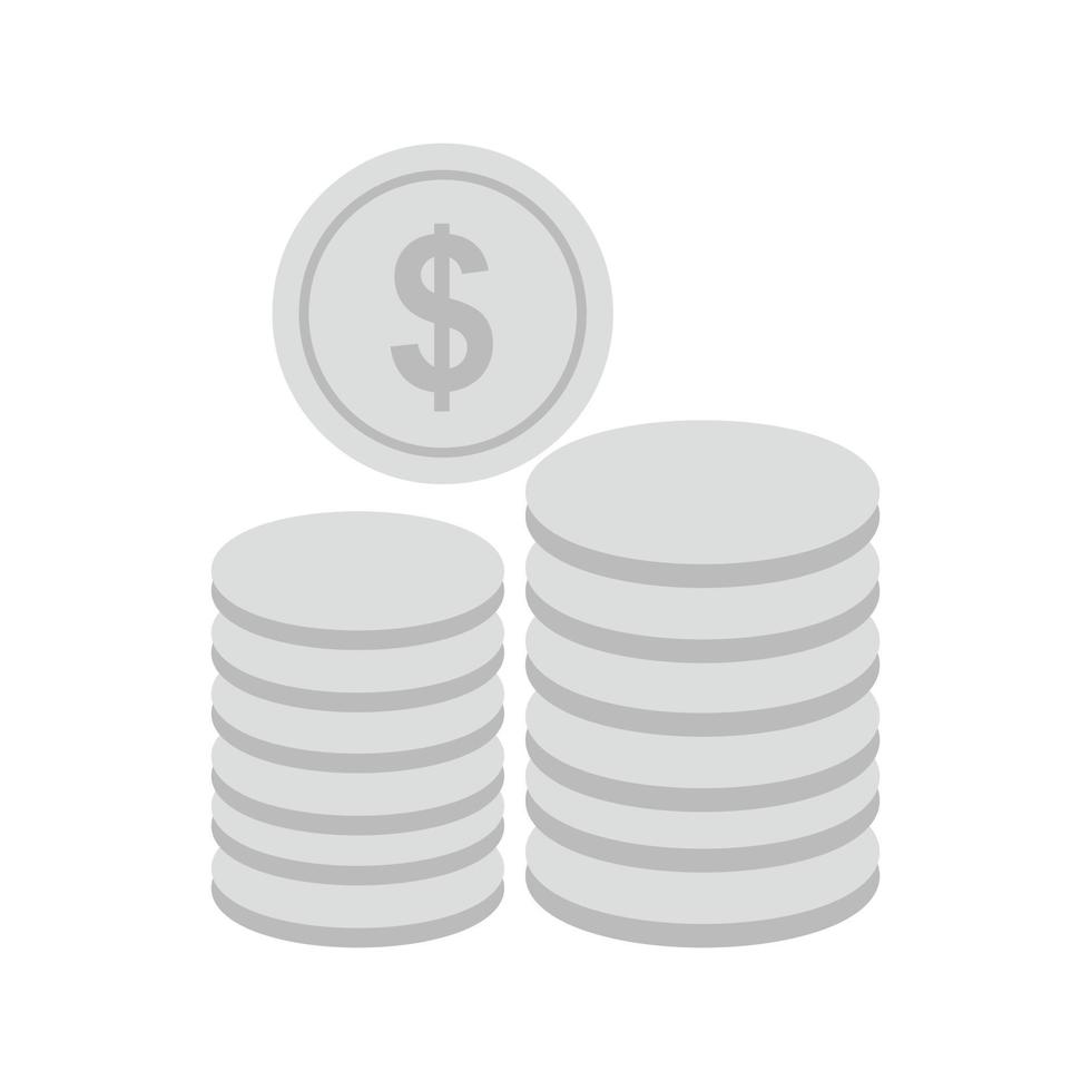 Dollar Coins Flat Greyscale Icon vector