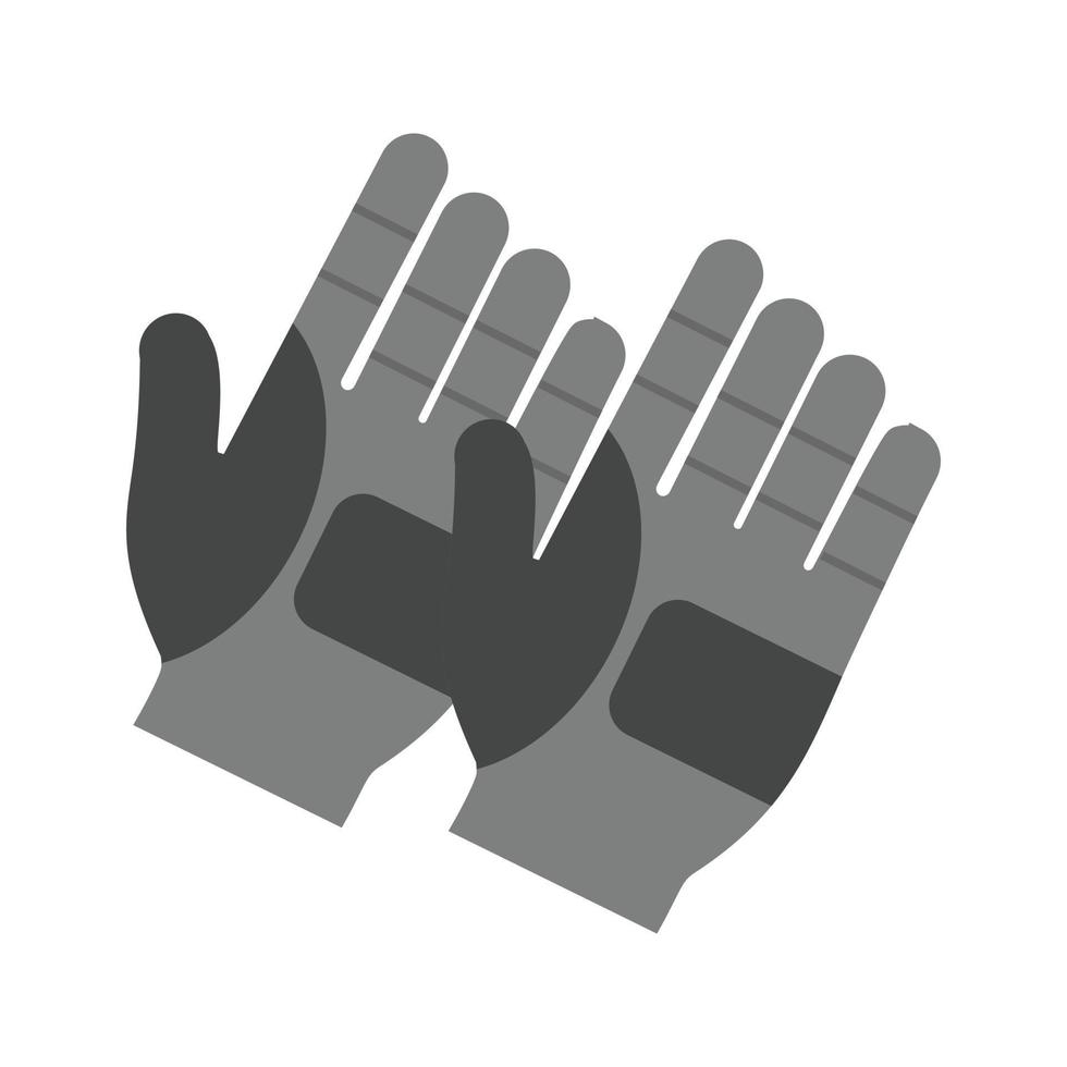 guantes icono plano en escala de grises vector